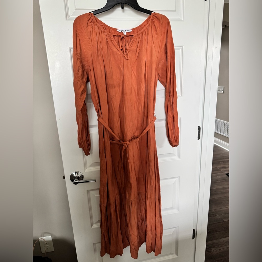 Elizabeth and James Rust Boho Maxi Dress